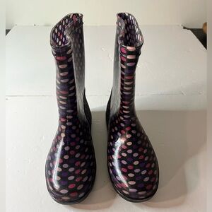 Kids’ Multicolor Polka Dot Rain Boots - Size 5